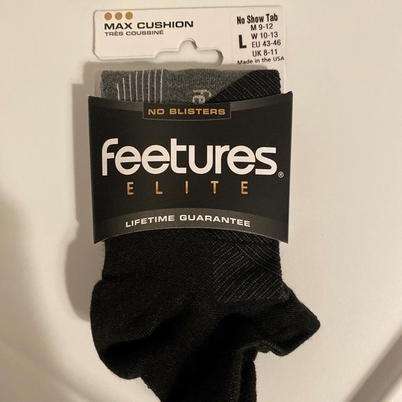 Feetures Elite Golf Max Cushion No Show Socks - Black - Picture 1 of 3